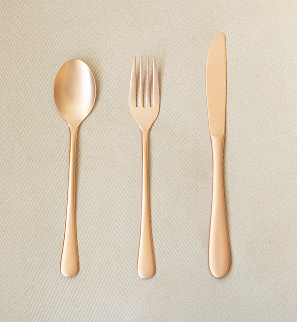 Matte Pink Gold Cutlery set