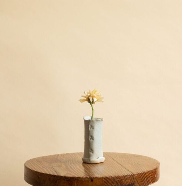 Pale Grey Flower Vase Japanese