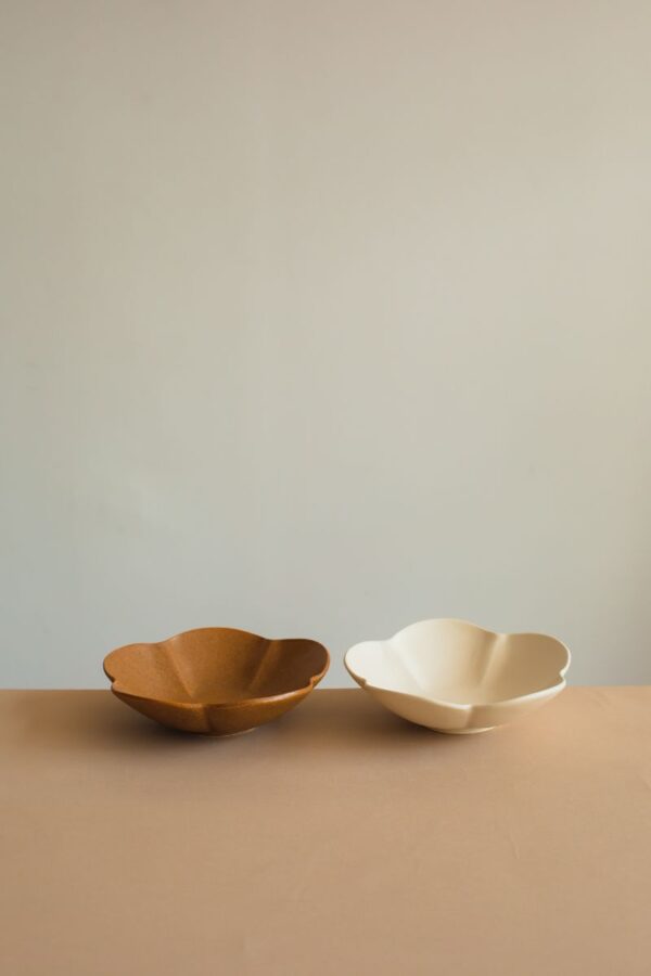 Yoshida Pottery White & Brown Bowl