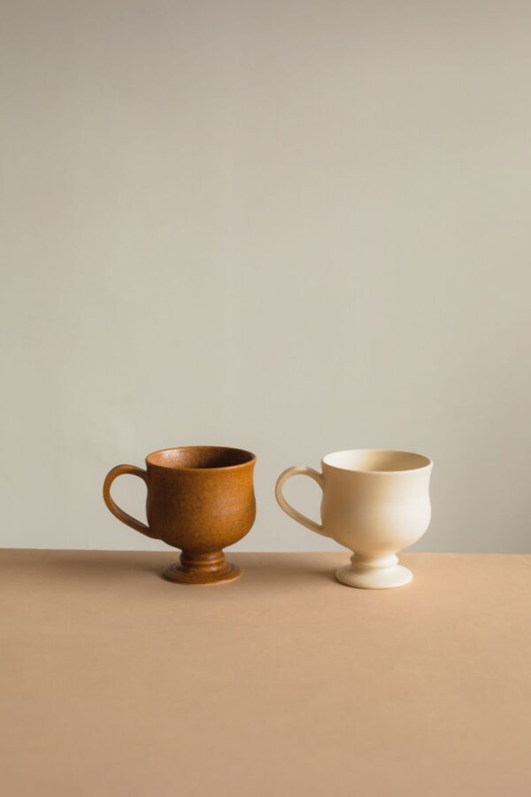 Yoshida High Ground White & Brown Cup