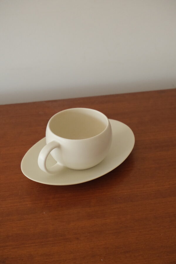SALIU Matte white Cup and Saucer plate set